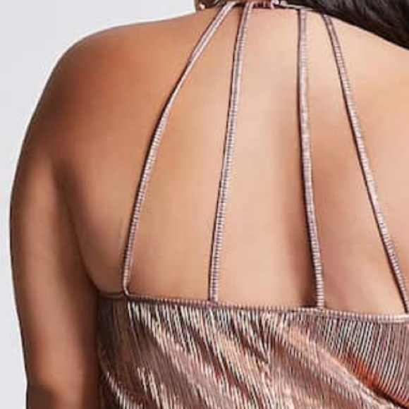 ❣️RESERVED❣️🆕Metallic #Pleated Cami #Dress NWT 🌟 - Picture 5 of 8